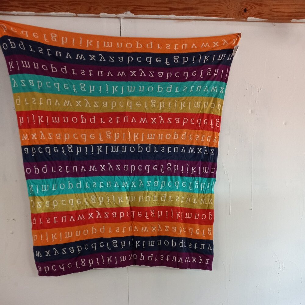 baby blanket Vertex manufacture alphabet pattern 40 inch X 34 inch  100% cotton